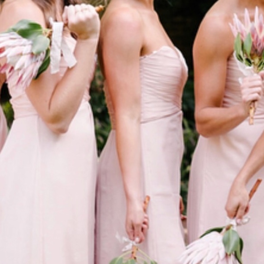 Amsale Bridesmaid G629C Blush Strapless Chiffon 4